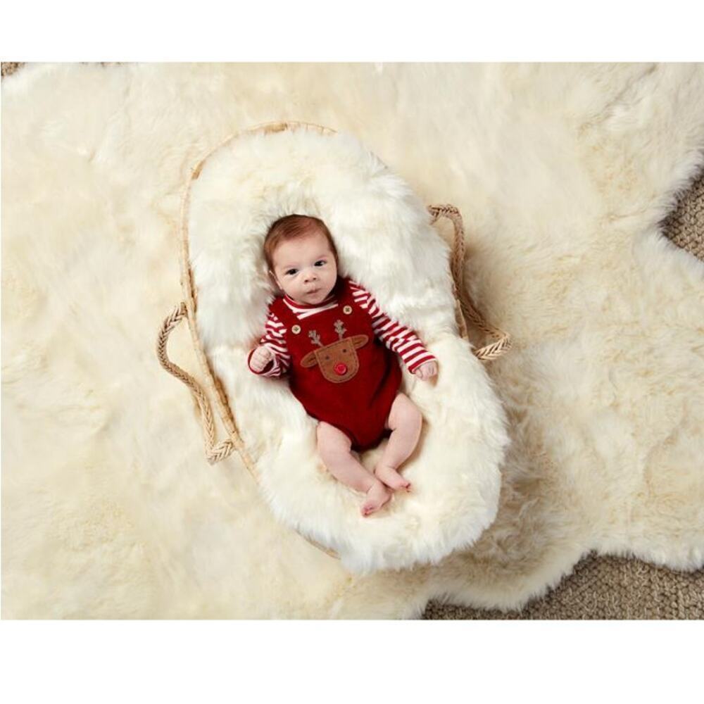 Mudpie Baby Red Reindeer Corduroy Bubble Set Size 6-9 M